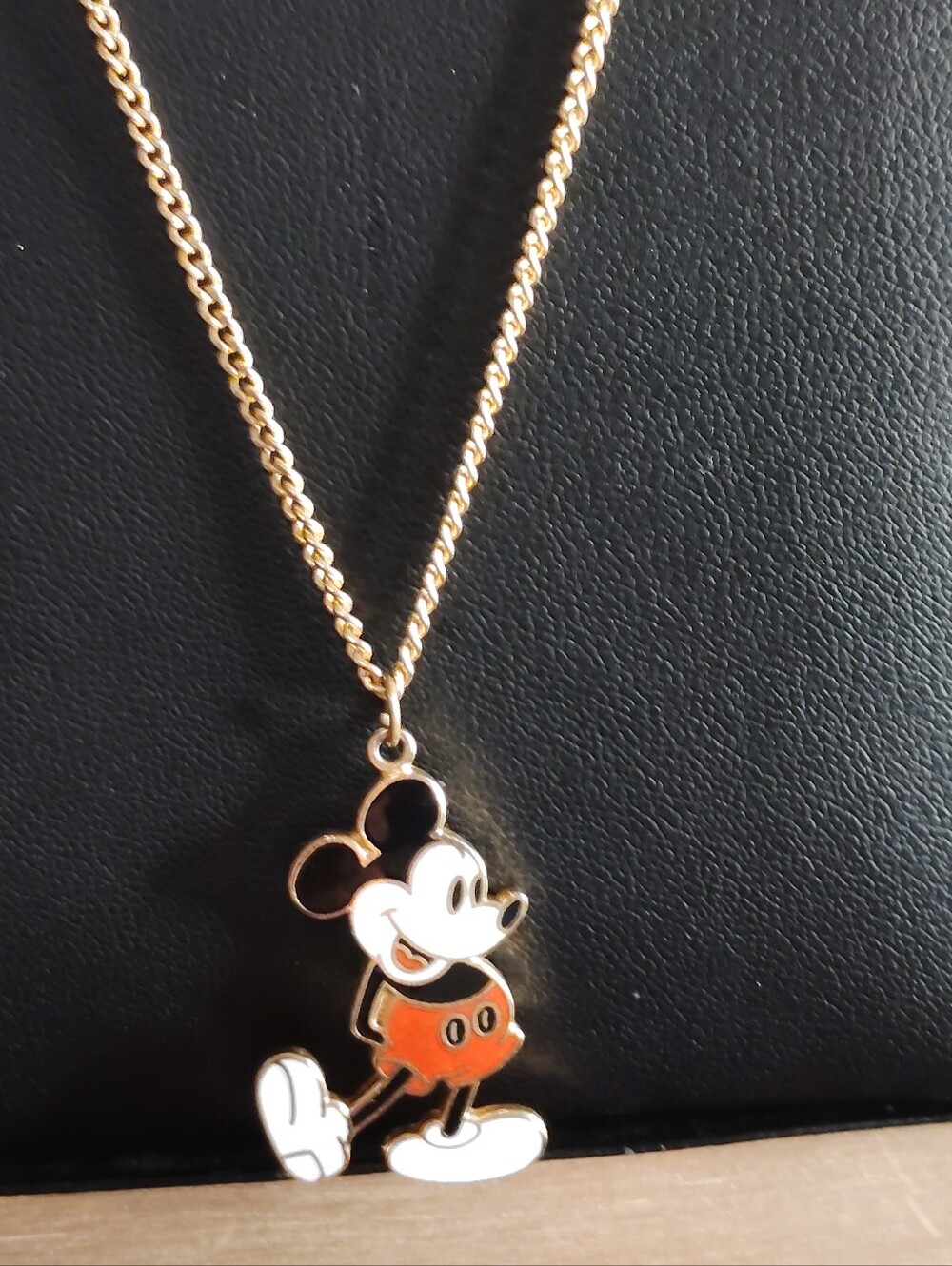 Vintage Official Disney Gold Mickey Mouse Pendant Necklace - Women's Jewelry